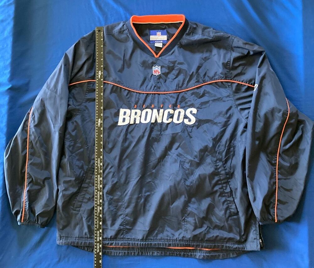 NFL Reebok Men's Team Apparel Denver Bronco Lightweight Pullover Jacket Coat 2XL